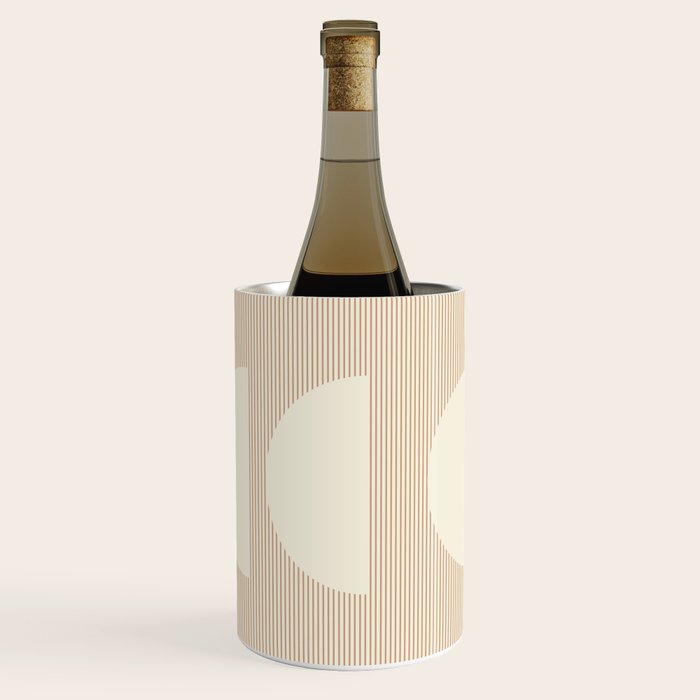 Geometric lines in Shades of Coffee and Latte 4 (Sunrise and Sunset) Wine Chiller Gallery Image 1