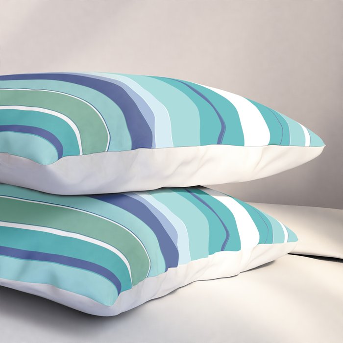 Tropical Blue Stripe|Banana Leaf Coordinate|Renee Davis Pillow Sham Gallery Image 3