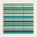 Tropical Blue Stripe|Banana Leaf Coordinate|Renee Davis Wood Wall Art Gallery Image 1
