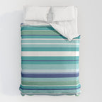 Tropical Blue Stripe|Banana Leaf Coordinate|Renee Davis Duvet Cover Gallery Image 6