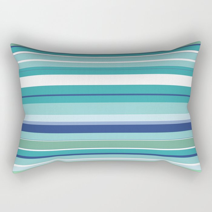 Tropical Blue Stripe|Banana Leaf Coordinate|Renee Davis Rectangular Pillow Gallery Image 2