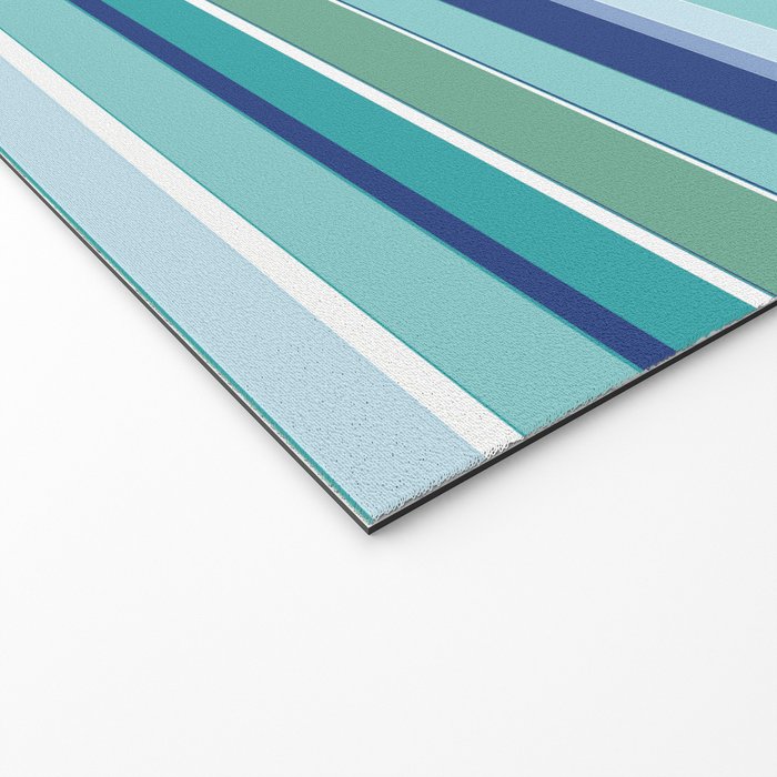 Tropical Blue Stripe|Banana Leaf Coordinate|Renee Davis Welcome Mat Gallery Image 2