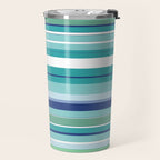 Tropical Blue Stripe|Banana Leaf Coordinate|Renee Davis Travel Mug Gallery Image 2