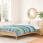 Tropical Blue Stripe|Banana Leaf Coordinate|Renee Davis Duvet Cover Gallery Image 2