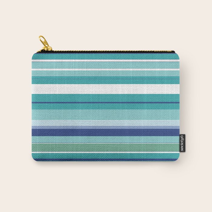 Tropical Blue Stripe|Banana Leaf Coordinate|Renee Davis Carry All Pouch Gallery Image 1