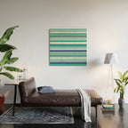 Tropical Blue Stripe|Banana Leaf Coordinate|Renee Davis Wood Wall Art Gallery Image 2