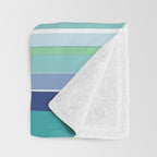 Tropical Blue Stripe|Banana Leaf Coordinate|Renee Davis Throw Blanket Gallery Image 3
