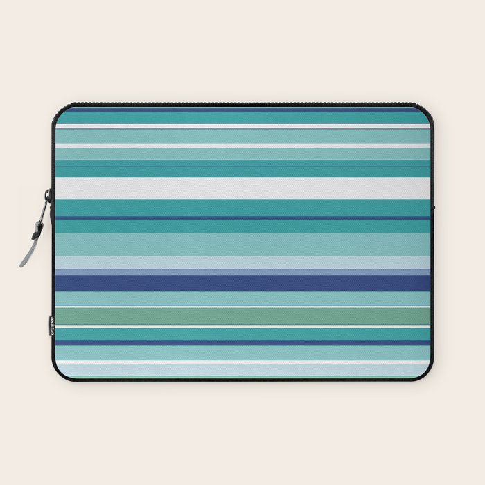 Tropical Blue Stripe|Banana Leaf Coordinate|Renee Davis Laptop Sleeve Gallery Image 1