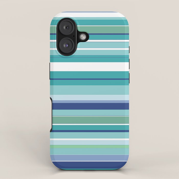 Tropical Blue Stripe|Banana Leaf Coordinate|Renee Davis iPhone Case Gallery Image 1