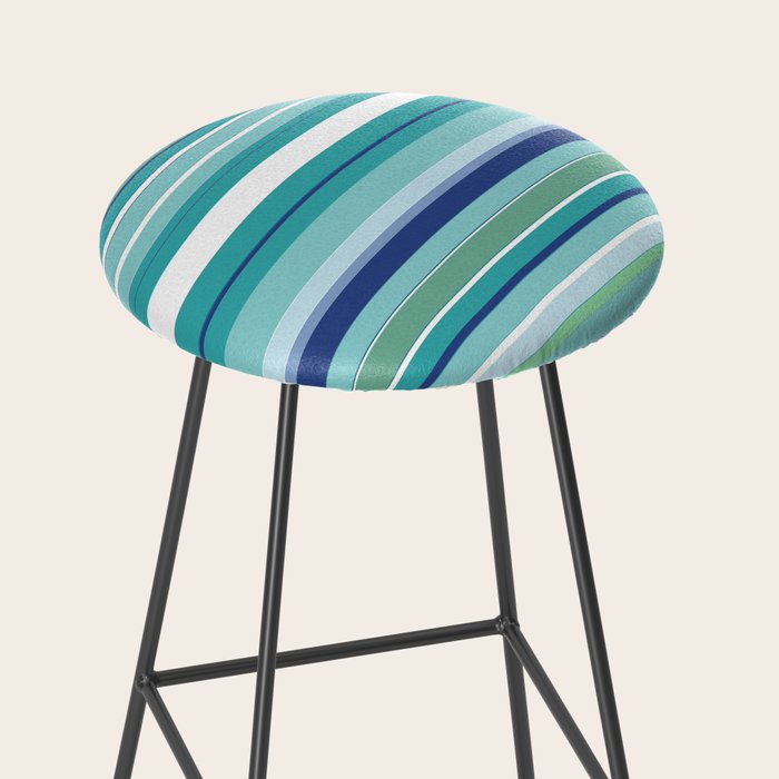 Tropical Blue Stripe|Banana Leaf Coordinate|Renee Davis Stool Gallery Image 2