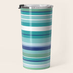 Tropical Blue Stripe|Banana Leaf Coordinate|Renee Davis Travel Mug Gallery Image 3