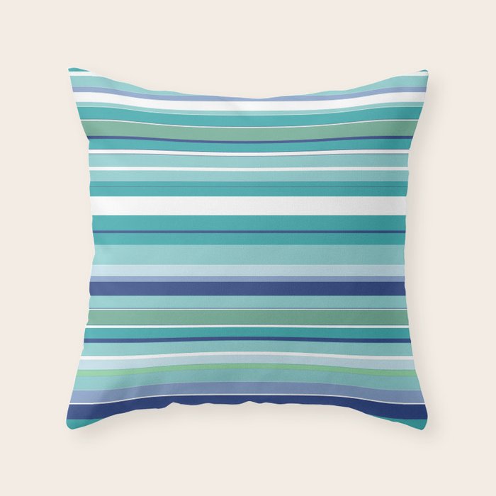 Tropical Blue Stripe|Banana Leaf Coordinate|Renee Davis Throw Pillow Gallery Image 6
