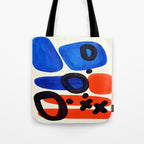Blue Orange Fun Colorful Mid Century Modern Abstract Painting Shapes Pattern Tote Bag Gallery Image 1