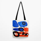 Blue Orange Fun Colorful Mid Century Modern Abstract Painting Shapes Pattern Tote Bag Gallery Image 2