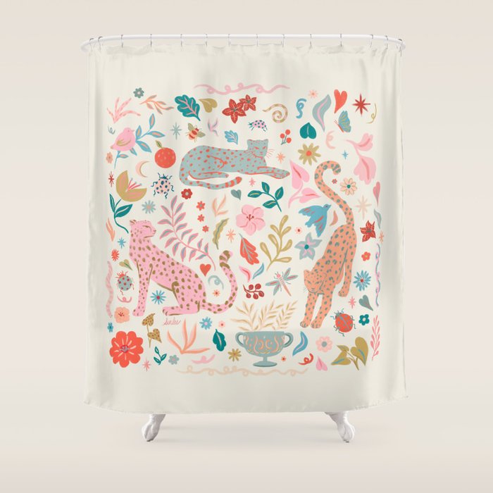 Boho Jungle Shower Curtain Gallery Image 1