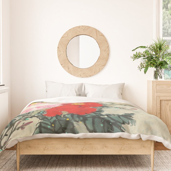 Chinese Peony Blooming Floral Art Duvet Cover Gallery Image 3