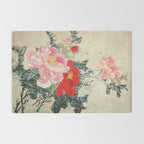 Chinese Peony Blooming Floral Art Rug Gallery Image 2