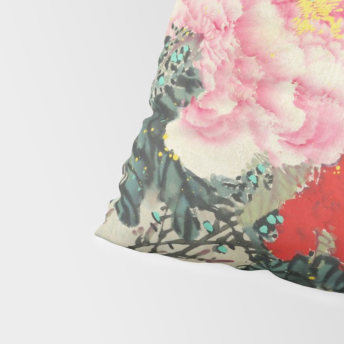 Chinese Peony Blooming Floral Art Pillow Sham Gallery Image 4
