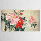 Chinese Peony Blooming Floral Art Tablecloth Gallery Image 2