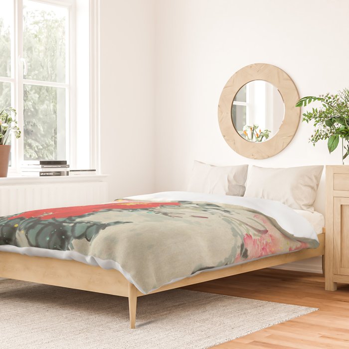 Chinese Peony Blooming Floral Art Duvet Cover Gallery Image 2