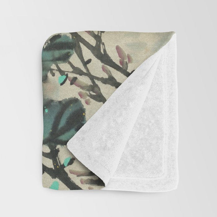 Chinese Peony Blooming Floral Art Throw Blanket Gallery Image 3