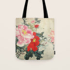 Chinese Peony Blooming Floral Art Tote Bag Gallery Image 1