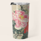 Chinese Peony Blooming Floral Art Travel Mug Gallery Image 3