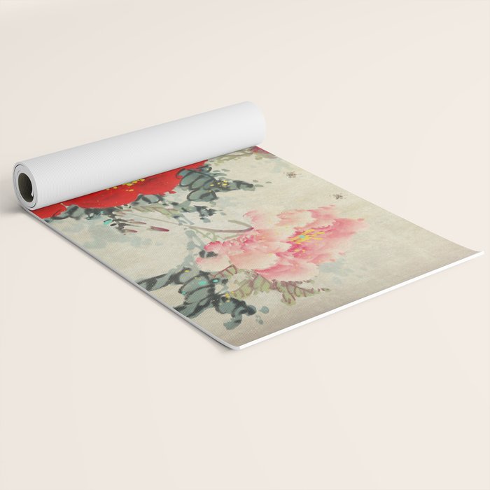 Chinese Peony Blooming Floral Art Yoga Mat Gallery Image 2