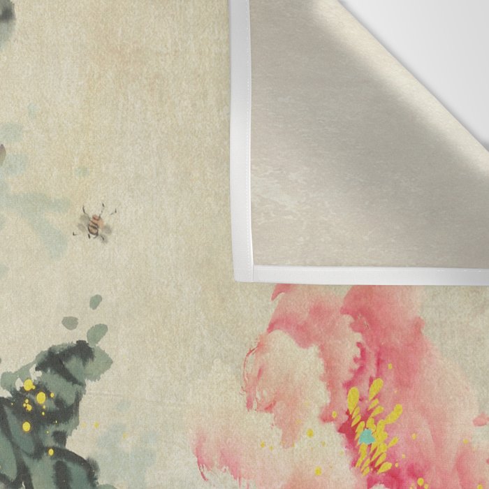 Chinese Peony Blooming Floral Art Wall Tapestry Gallery Image 3