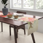 Chinese Peony Blooming Floral Art Table Runner Gallery Image 2
