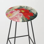 Chinese Peony Blooming Floral Art Stool Gallery Image 2