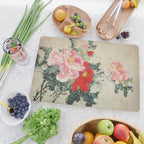 Chinese Peony Blooming Floral Art Cutting Board Gallery Image 2