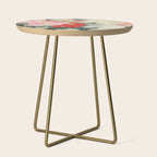 Chinese Peony Blooming Floral Art Side Table Gallery Image 1