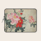 Chinese Peony Blooming Floral Art Laptop Sleeve Gallery Image 1