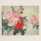 Chinese Peony Blooming Floral Art Jigsaw Puzzle Gallery Image 1