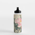 Chinese Peony Blooming Floral Art Water Bottle Gallery Image 3