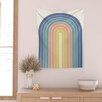 Gradient Arch XX Retro Mid Century Modern Rainbow Wall Tapestry Gallery Image 2