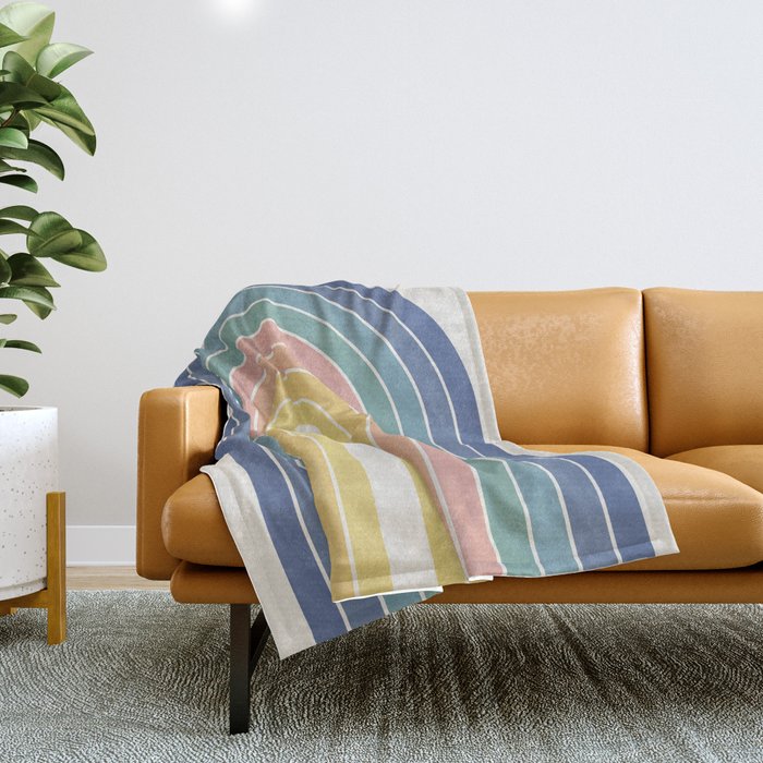 Gradient Arch XX Retro Mid Century Modern Rainbow Throw Blanket Gallery Image 1