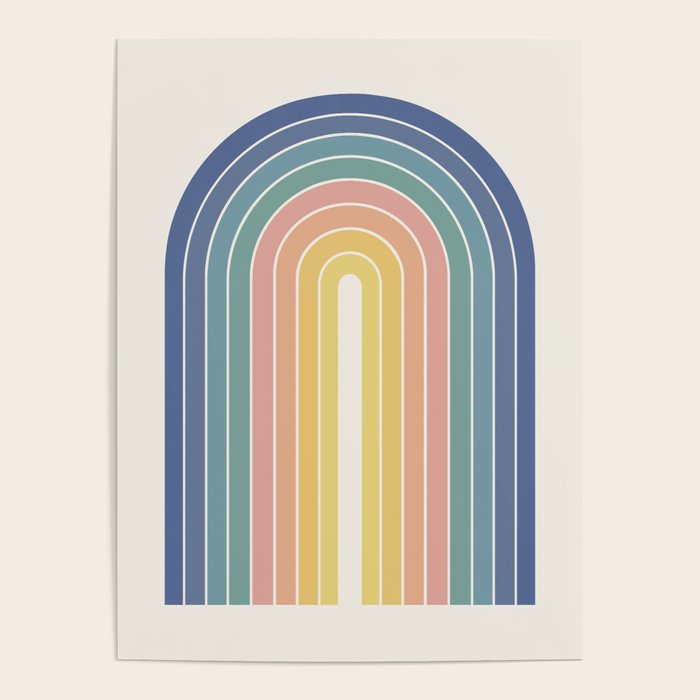 Gradient Arch XX Retro Mid Century Modern Rainbow Poster Gallery Image 1