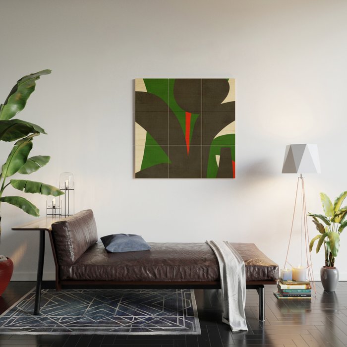 Abstract botanical X01 Wood Wall Art Gallery Image 2