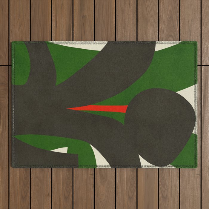 Abstract botanical X01 Outdoor Rug Gallery Image 1