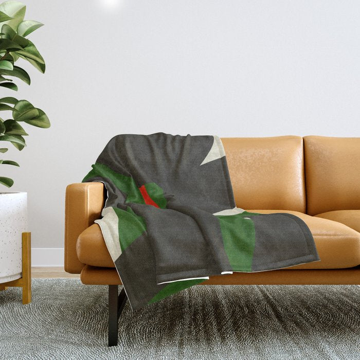 Abstract botanical X01 Throw Blanket Gallery Image 1