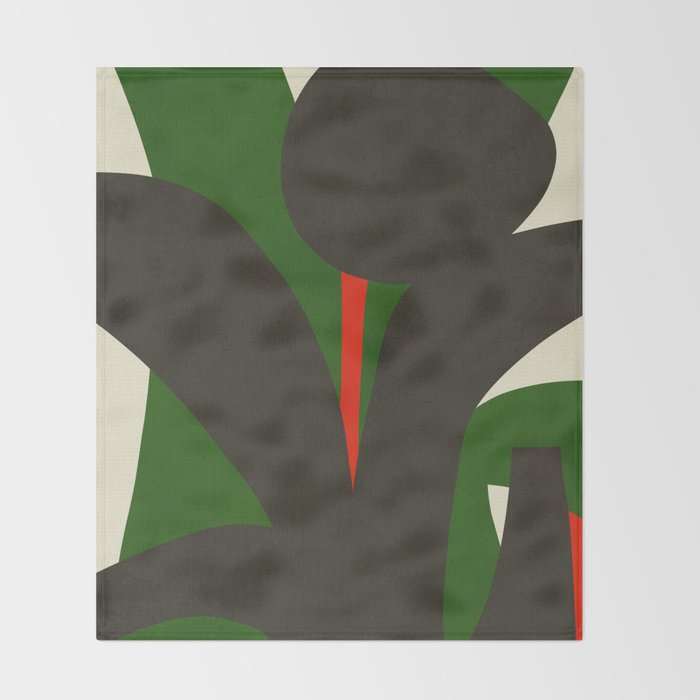 Abstract botanical X01 Throw Blanket Gallery Image 2