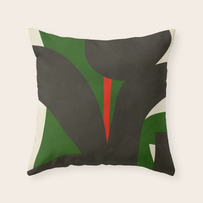 Abstract botanical X01 Throw Pillow Gallery Image 1