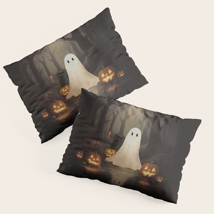 Ghost and Cat Pillow Sham Gallery Image 1