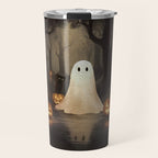 Ghost and Cat Travel Mug Gallery Image 1