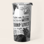 Space Chimp Lives - NASA Moon Flight black and white photograph Travel Mug Gallery Image 2