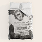 Space Chimp Lives - NASA Moon Flight black and white photograph Comforter Gallery Image 6