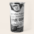 Space Chimp Lives - NASA Moon Flight black and white photograph Travel Mug Gallery Image 1