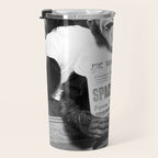 Space Chimp Lives - NASA Moon Flight black and white photograph Travel Mug Gallery Image 3
